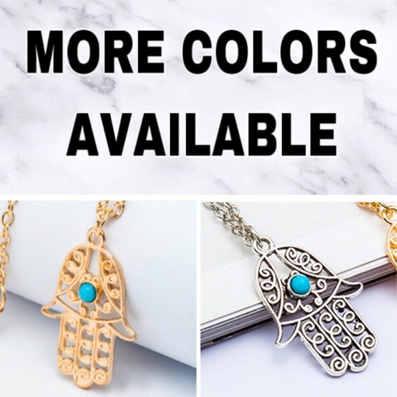 🔴5/$15🔴CLEARANCE Turquoise Hamsa Necklace NEW - Picture 9 of 11